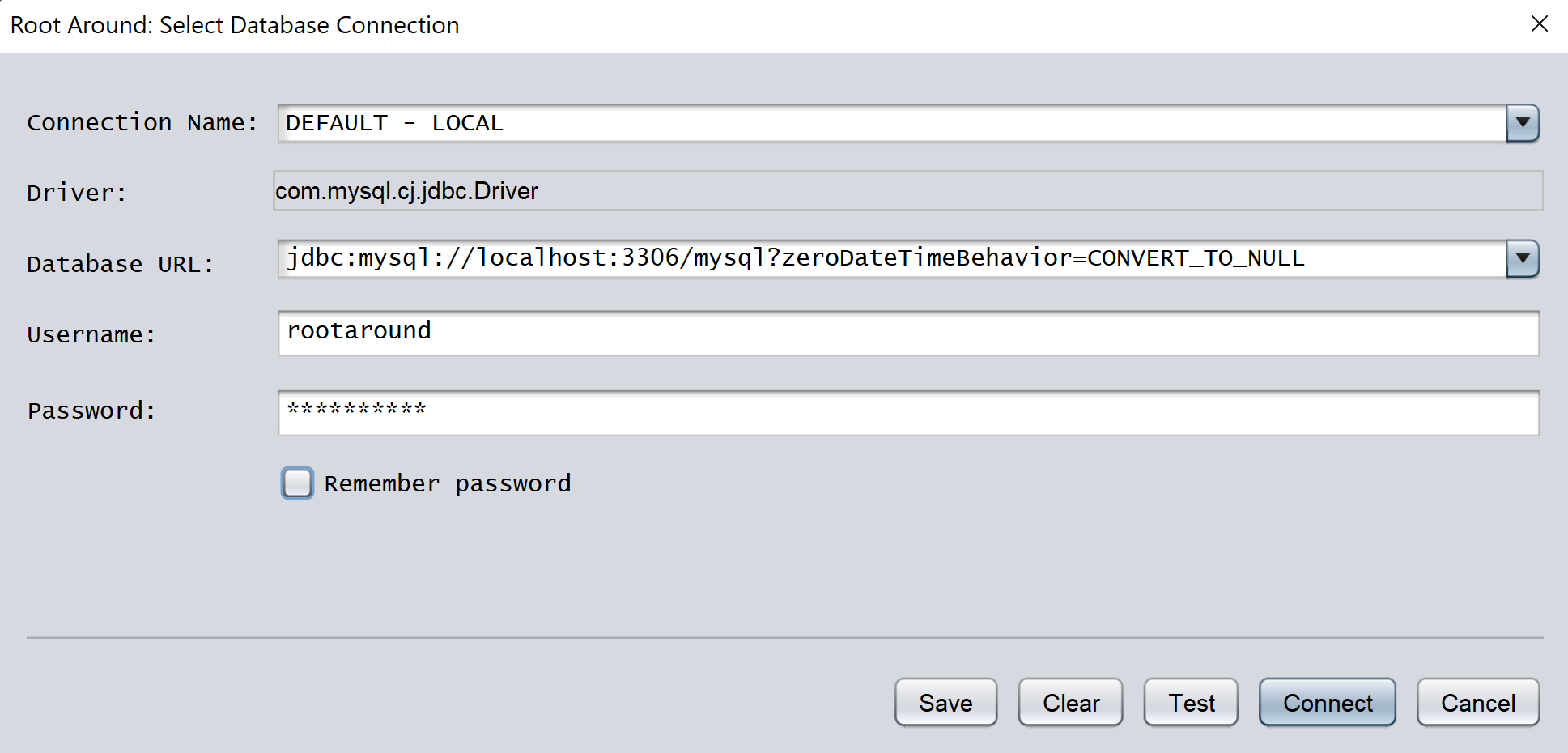 Database Connection Request